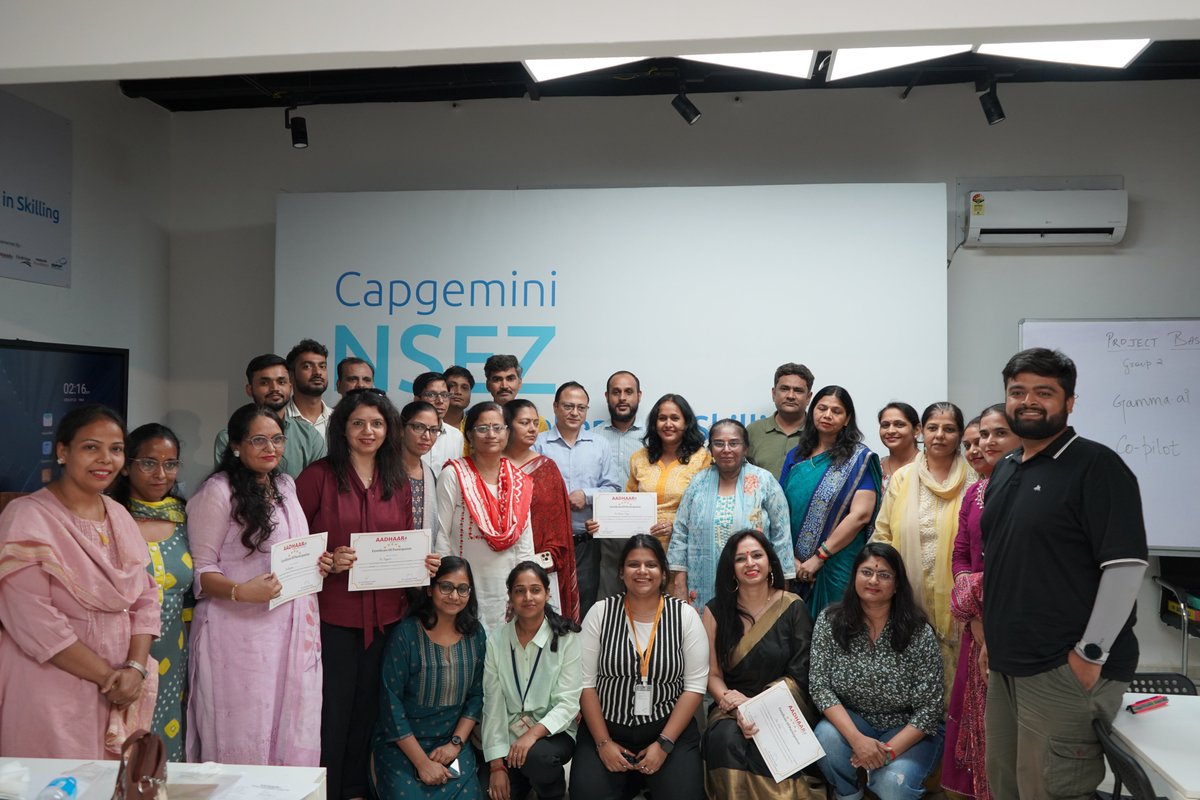 officialaadhaar's tweet photo. On 23rd July 2026, An Association for Development, Harmony and Action Research (AADHAAR) successfully organised a Training of Trainers (ToT) on STE(A)M and Project-Based Learning (PBL) at the Capgemini NSEZ Center of Excellence in Skilling, Noida. https://t.co/nIvoaaEh2H