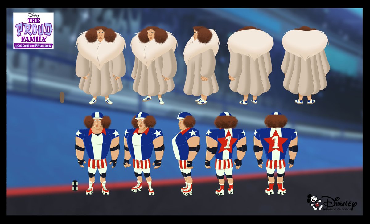 mig_a_mac's tweet photo. The Proud Family: Louder and Prouder - Season 4 Episode 3: Suga Mama Bomber.
More fun color design work. A mix of graphic styles and more textures for this roller derby episode. 🛼
Art Director: @eastwoodwong
#ColorDesign #ProudFamily #Disney #ProudFamilyLouderandProuder https://t.co/oBcWaPQvTd