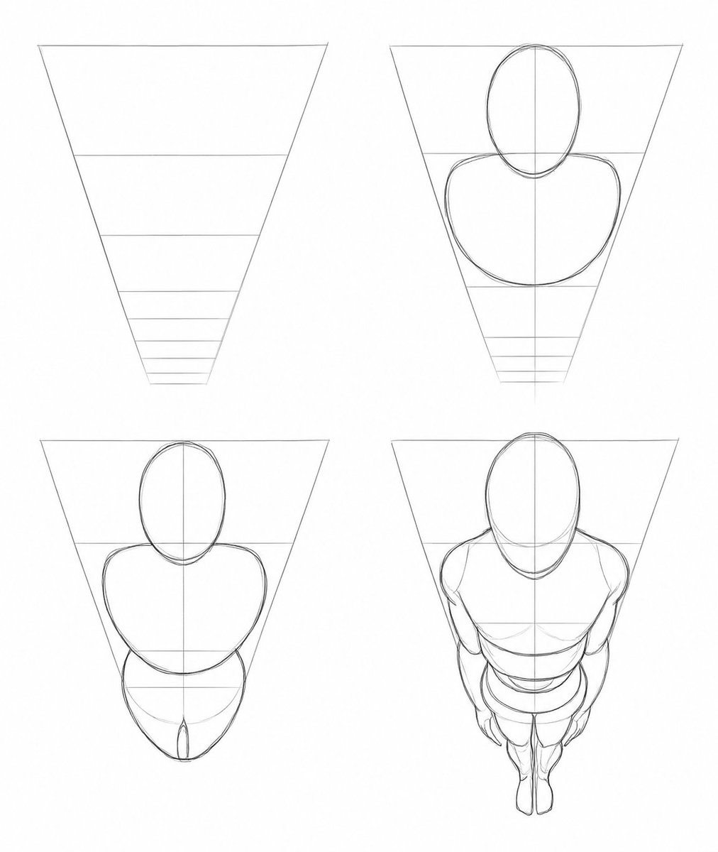 FormSketch_'s tweet photo. Top-down poses become easy when you use simple guides https://t.co/ayleYAjEHB