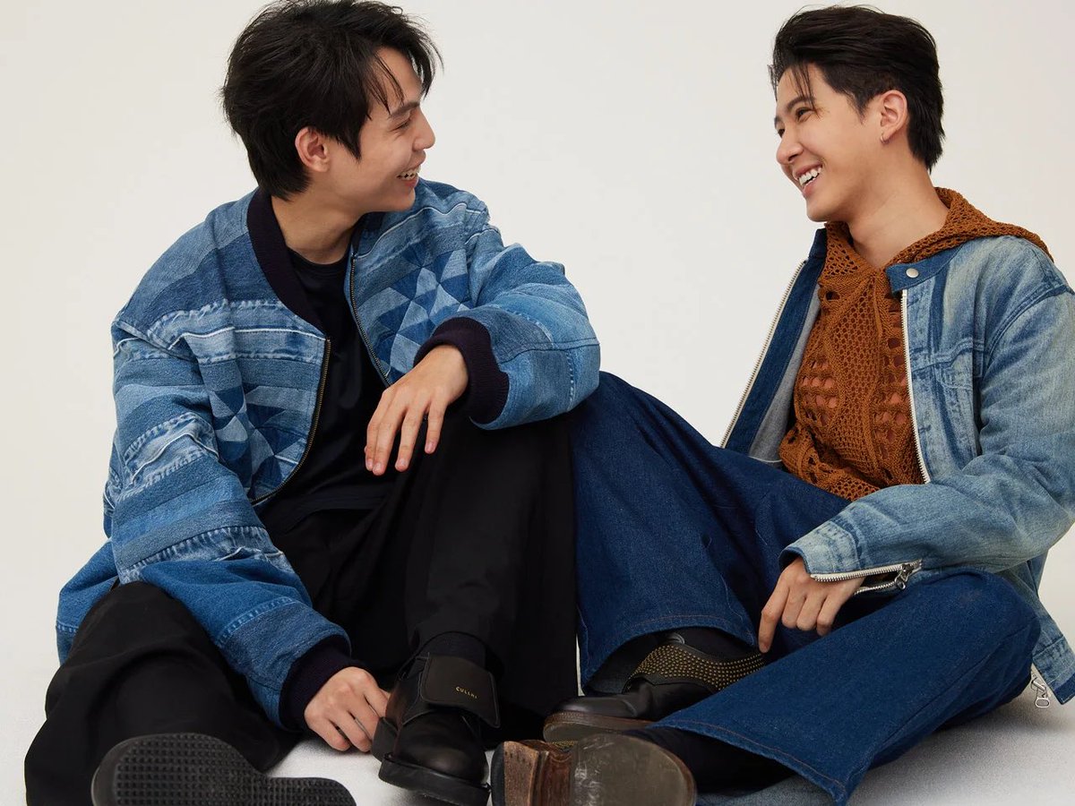 deliaomah's tweet photo. they are so😭😭😭

💬:being the same age, belonging to the same agency, and debuting at the same time, you two share a lot in common. the entertainment industry is a fiercely competitive environment, but do you ever view each other as rivals?

🐈‍⬛🐈:no!
🐈‍⬛:seeing a friend encounter good work and grow is something i'm genuinely happy about.
🐈:if first gets more work than me, it just becomes a good excuse for him to treat me to food (laughs).
🐈‍⬛:ahahaha. of course, that's fine.
🐈:yay! yakiniku((japanese barbecue))then!

#เฟิร์สข้าวตัง #firstkhaotung