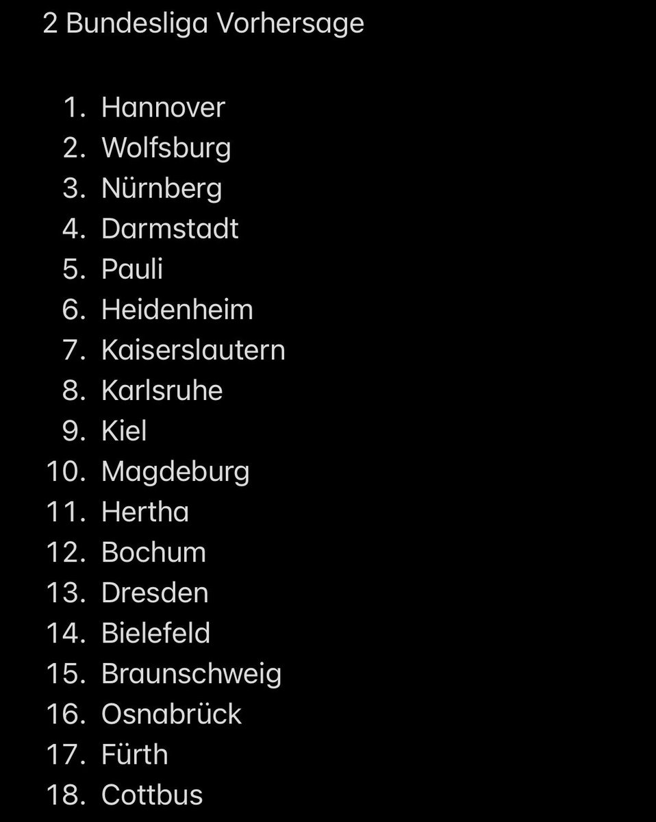 Morvin9618092's tweet photo. So hiermit nun auch die 2. Bundesliga Prognose abgegeben. #FCN #Bundesliga https://t.co/tmmR1nxsgm