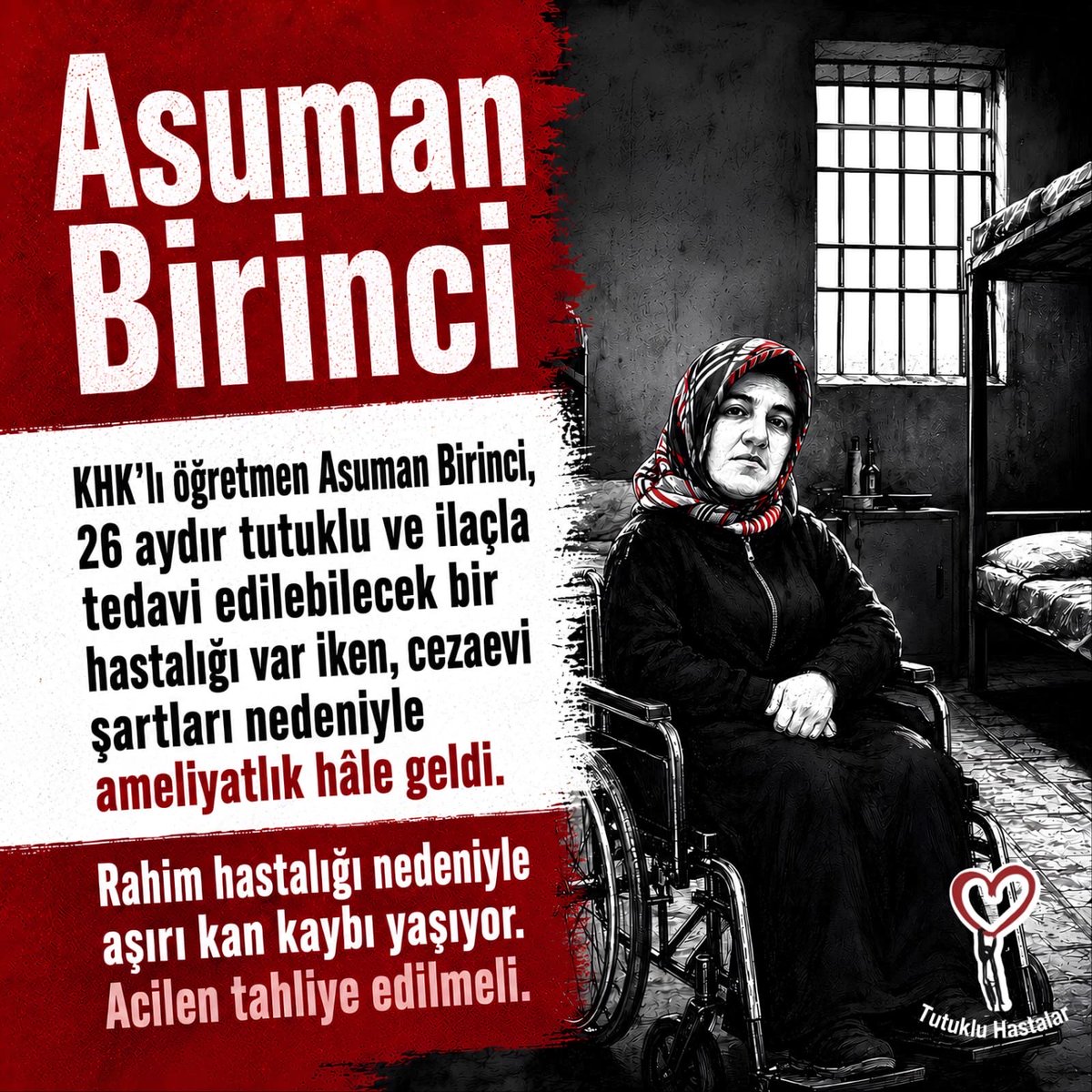 Gayret0021's tweet photo. İnsan Hakları Derneği’nin verilerine göre cezaevlerinde en az 1.412 hasta mahpus bulunuyor.

Bu kişilerin 335’i ağır hasta kategorisinde değerlendiriliyor.

Yaşam hakkı ve sağlık hakkının korunması, hukuk devletinin temel yükümlülüklerindendir.

Cezaevinde 1412Hasta https://t.co/Ii3efHc2QA