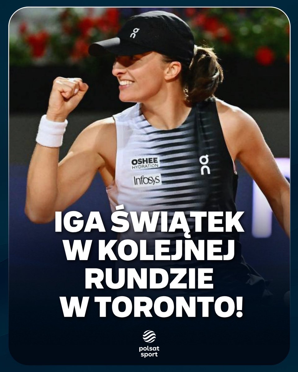 polsatsport's tweet photo. IGA ŚWIĄTEK GRA DALEJ W TORONTO 🔥

Polka pokonała Sarę Bejlek 6:0, 6:3 w meczu drugiej rundy turnieju WTA w Toronto 🎾

#NBO26 https://t.co/XanVIk0eIv