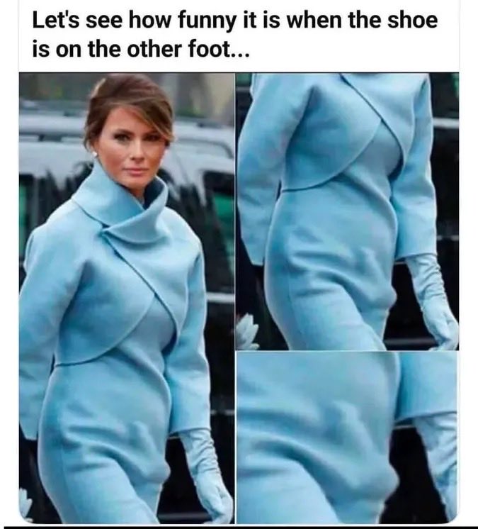 donnah01's tweet photo. @aaarrrrrgggggg1 @MaryLTrump melania looks like a man to me https://t.co/HVMAdABZgi