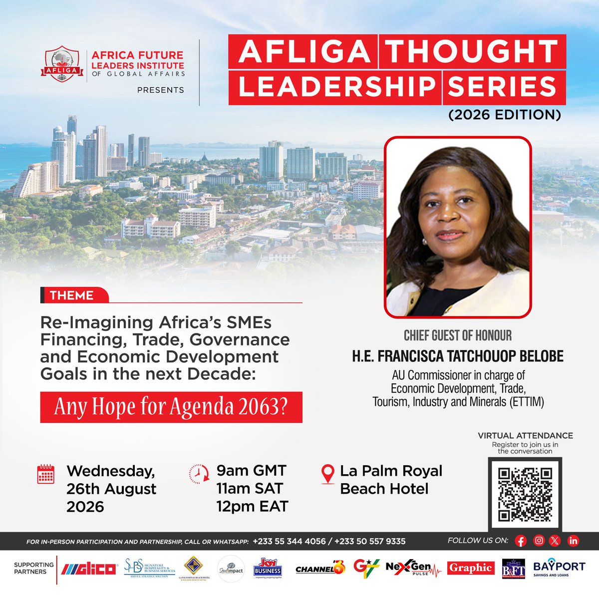 DeiTumi's tweet photo. It is a great honour to host *Her Excellency, Mrs Francisca Tatchouop Belobe, the AU Commissioner in charge of *Economic Development, Trade, Tourism, Industry and Minerals (ETTIM)* at this year’s Thought

Confirm your participation

https://t.co/QVq5N0T6Xt https://t.co/gelDOLvvqg