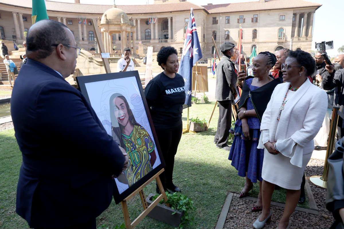 GovernmentZA's tweet photo. PICS| Presidency and Charlotte Mannya-Maxeke Institute unveil International Portraits of Power.

The exhibition features portraits of iconic women whose legacies reflect the history, values and aspirations of their nations, as nominated by their respective countries. 

The portraits were created by South African artists in collaboration with participating diplomatic missions.

#EmpoweredWomenEmpowerNations #WomensMonth2026 #GovZAUpdates #MilestonesofFreedom
