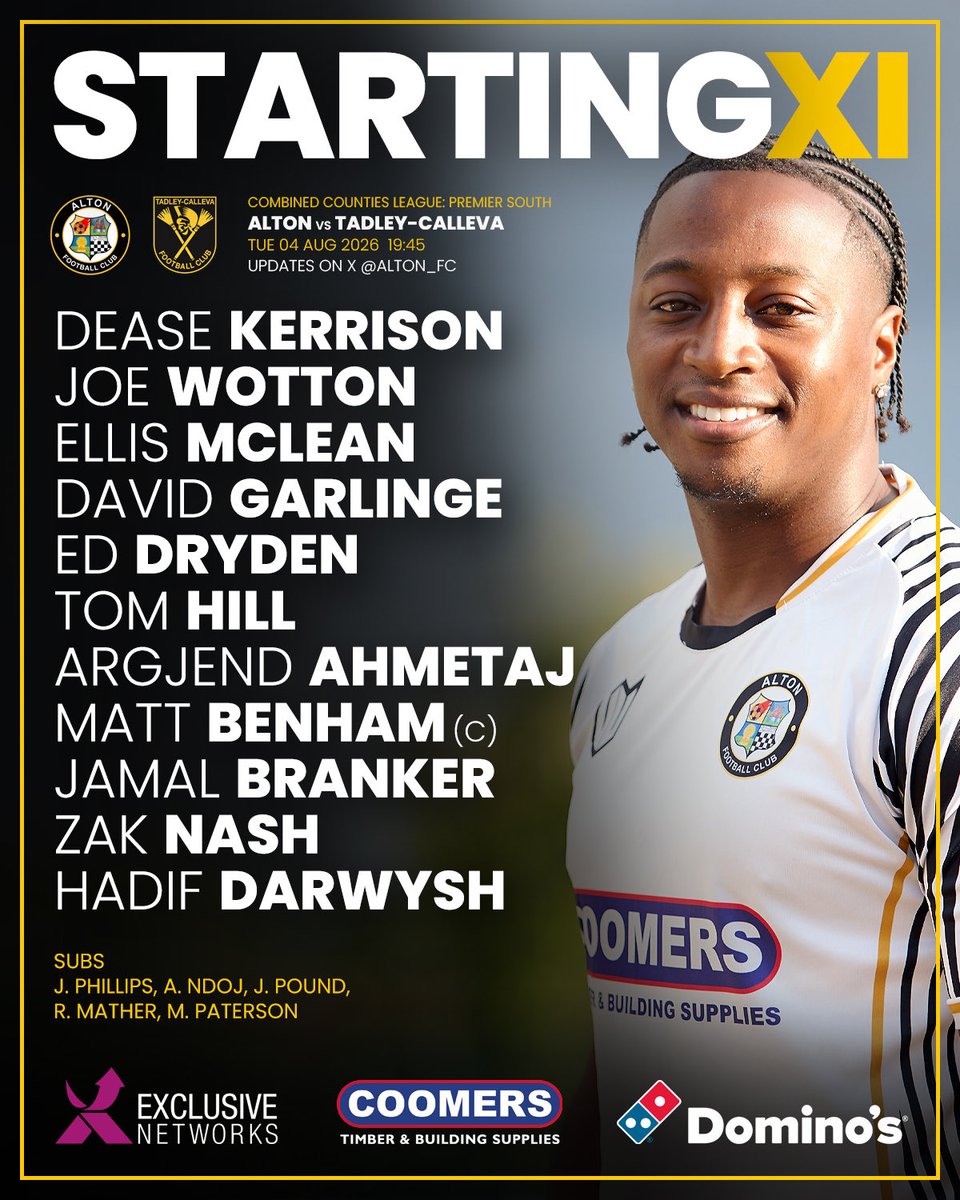 alton_fc's tweet photo. 📝 𝗧𝗘𝗔𝗠𝗦𝗛𝗘𝗘𝗧

⚪️⚫️ Up The Brewers!

@Coomersltd @EXN_UK https://t.co/N6kQwuB69u
