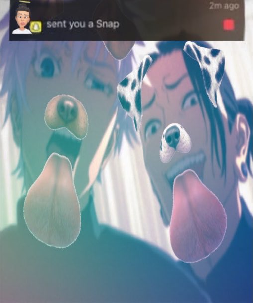 flavorlessjade's tweet photo. #satosugu with  snapchat filters inspired by @sunlitcore https://t.co/H3w4wD8dWv