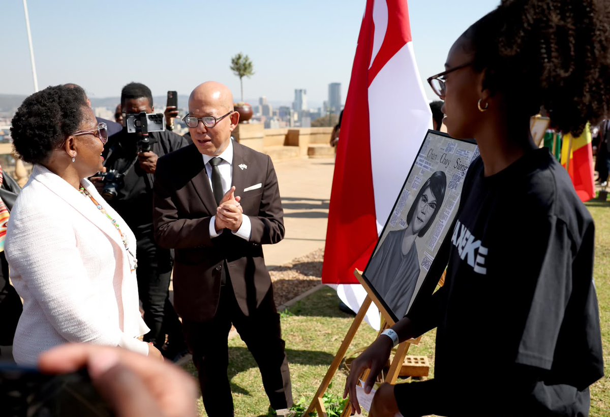 GovernmentZA's tweet photo. The exhibition forms part of the South African government’s Women’s Month programme, which seeks to honour women’s activism towards equality, preserve women’s liberation history and strengthen cultural diplomacy as part of the recently launched Milestones of Freedom campaign.

#EmpoweredWomenEmpowerNations #WomensMonth2026 #GovZAUpdates #MilestonesofFreedom