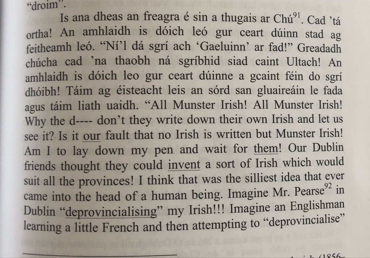 Irishresources1's tweet photo. Peadar Ua Laoghaire crashing out about people criticising the amount of Irish published in the Munster dialect as opposed to the Ulster dialect. https://t.co/BSFhTJtOW3