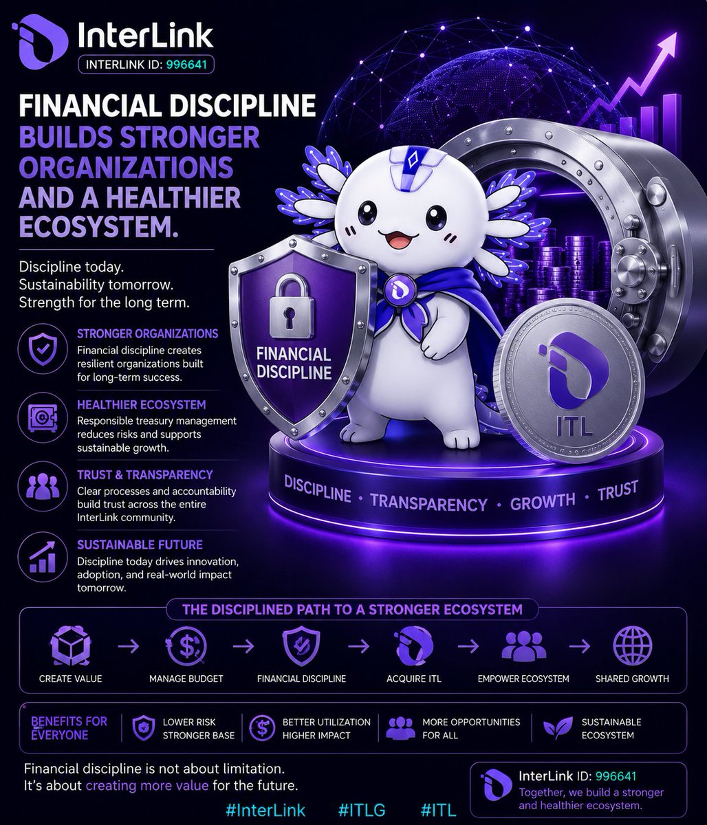 saisenan's tweet photo. 🔐 Financial discipline builds stronger organizations and a healthier ecosystem. #InterLink #ITLG #ITL https://t.co/TaUgwAvRwd