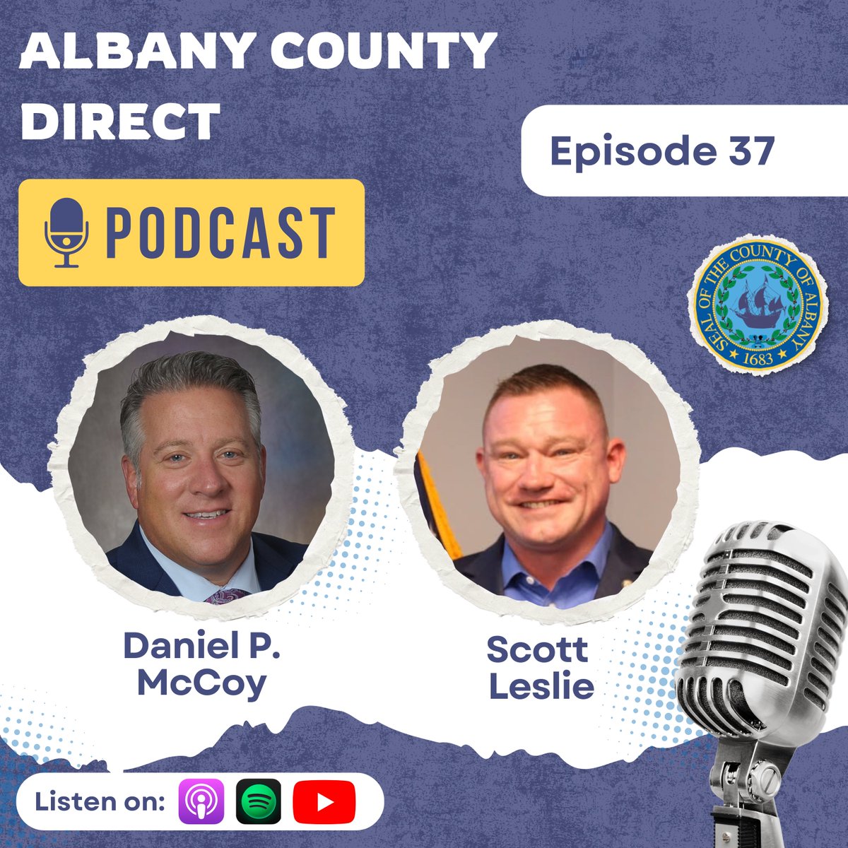 MCCoyCountyExec's tweet photo. I just released a new episode of my podcast, Albany County Direct! This week's guest is Scott Leslie, Director of the Albany County Veterans Service Bureau to discuss Albany County's award winning Veteran Peer-to-Peer Support Program.

Spotify:
https://t.co/uoqR2QtHUq

Apple Podcasts:
https://t.co/ZWdcDn3glv

YouTube:
https://t.co/POaYb5YhoI