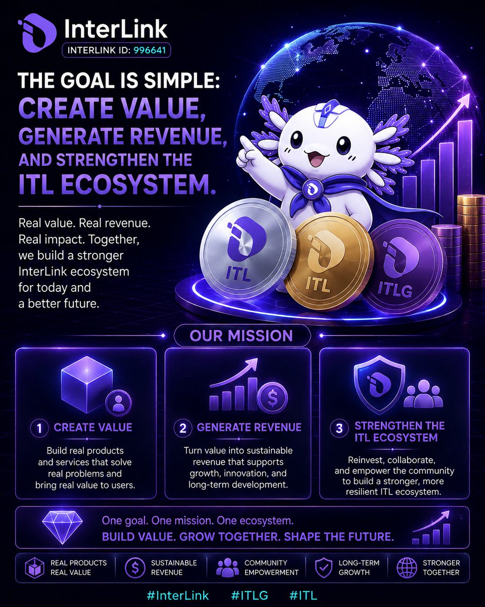 saisenan's tweet photo. 💎 The goal is simple: create value, generate revenue, and strengthen the ITL ecosystem. #InterLink #ITLG #ITL https://t.co/E63zlff2ZR