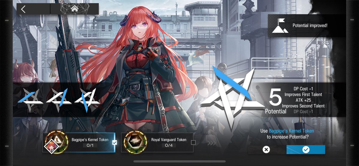 SeBoss987's tweet photo. After almost 7 years playing AK, I have finally obtained Bagpipe pot 5 😭

#arknights https://t.co/tl3otEK95Y
