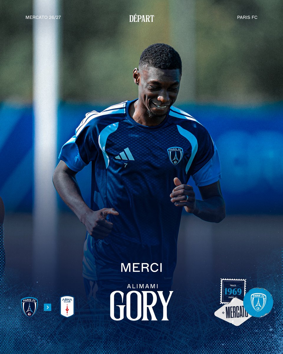 ParisFC's tweet photo. 𝗠𝗲𝗿𝗰𝗶 𝗽𝗼𝘂𝗿 𝘁𝗼𝘂𝘁 𝗔𝗹𝗶𝗺𝗮𝗺𝗶 ! 💙

Le Paris FC annonce le transfert de son attaquant Alimami Gory à @abhaFC (Saudi Pro League).

Le club remercie chaleureusement Alimami pour ses belles saisons et son investissement sans faille et lui souhaite beaucoup de réussite pour la suite de sa carrière. 💪

🔗https://t.co/1JwCJ0CnuE
