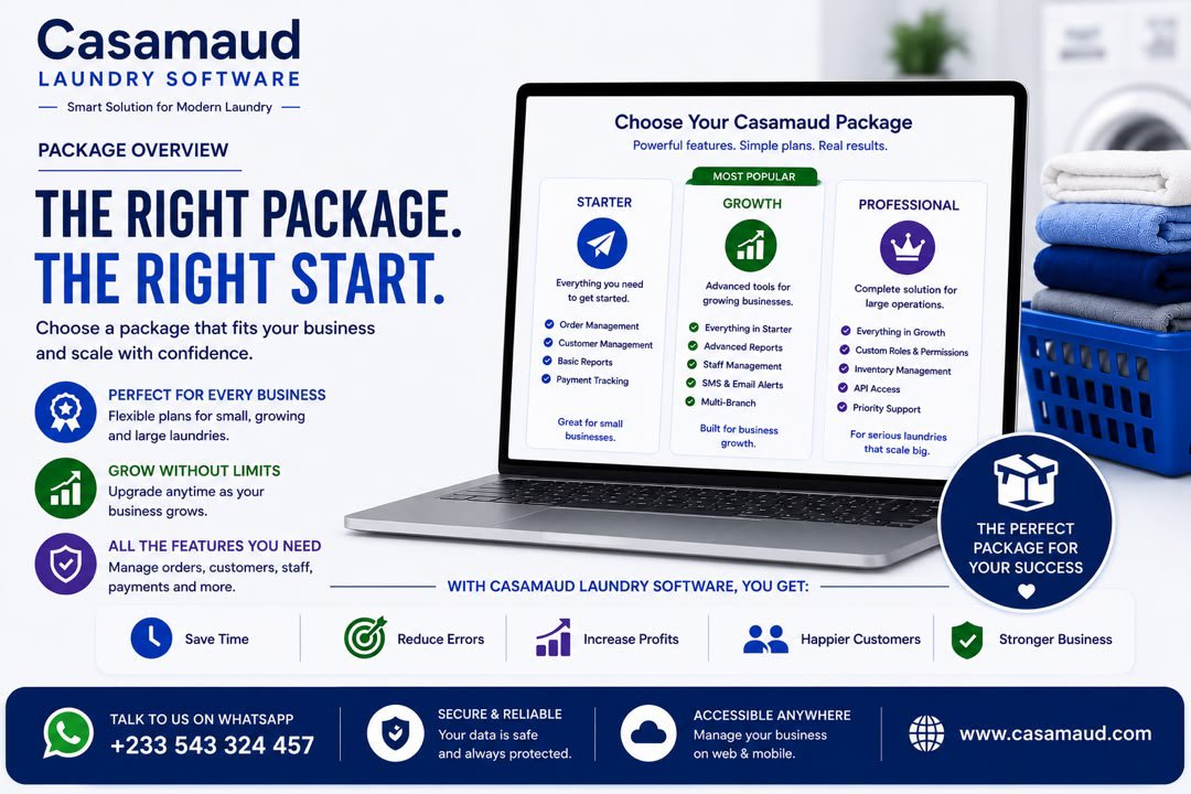 ThinledgeHQ's tweet photo. Casamaud Laundry is live! π Subscription-based platform for laundry businesses β marketing tools, delivery tracking, full Finance with multi branch support services.
Know a laundry operator? Send them to https://t.co/Nqa1tCfpFZ #SmallBiz #LaundryTech https://t.co/jm4JxLXze0