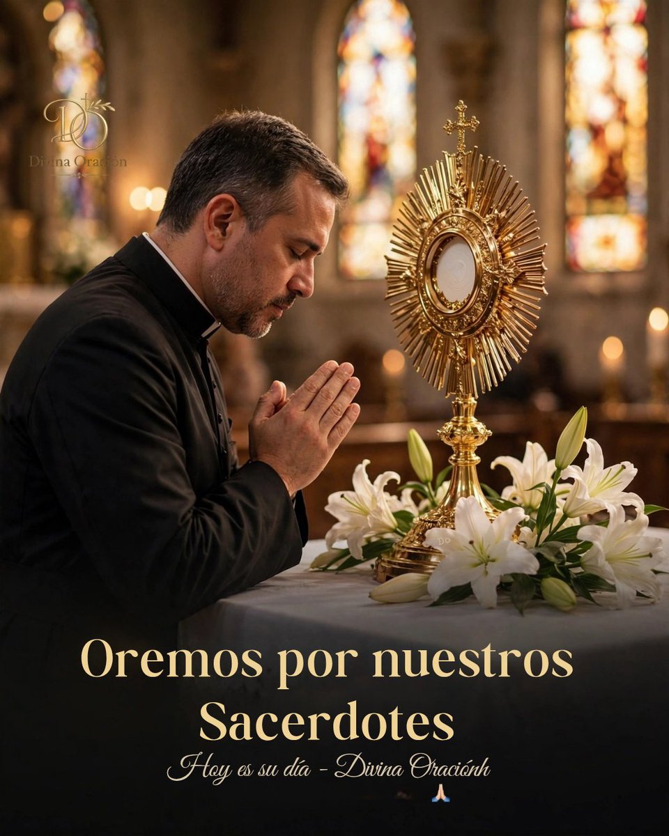 l_lbastidas48's tweet photo. Oración por nuestros Sacerdotes

Señor Jesús, Buen Pastor,
hoy te damos gracias por nuestros sacerdotes.
Gracias por su SÍ generoso, por  sus  manos  que  consagran, por su voz que  perdona y por su corazón   que nos guía hacia Ti.

Te pido que los bendigas,  los  protejas  y  los  fortalezcas.
Que   nunca  se  sientan  solos,  que   sientan  tu  abrazo en su cansancio.

María, Madre de los  Sacerdotes, cúbrelos con  tu manto azul.
Amén. 

✨️ Escribe "AMÉN"  y deja una bendición  para  tu  sacerdote favorito.

#DíaDeLosSacerdotes
#DivinaOración  #Fe