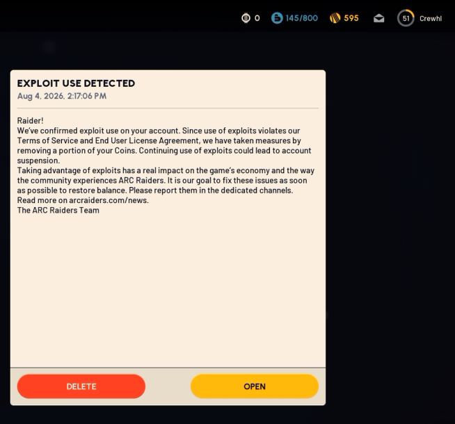 SoCrewhl's tweet photo. so has anyone else gotten coins reverted from dupe glitch while back or just me.. entire playerbase was doing this, and i get reset to 0. #arcraiders #embark #arc https://t.co/82bOFwRMX2