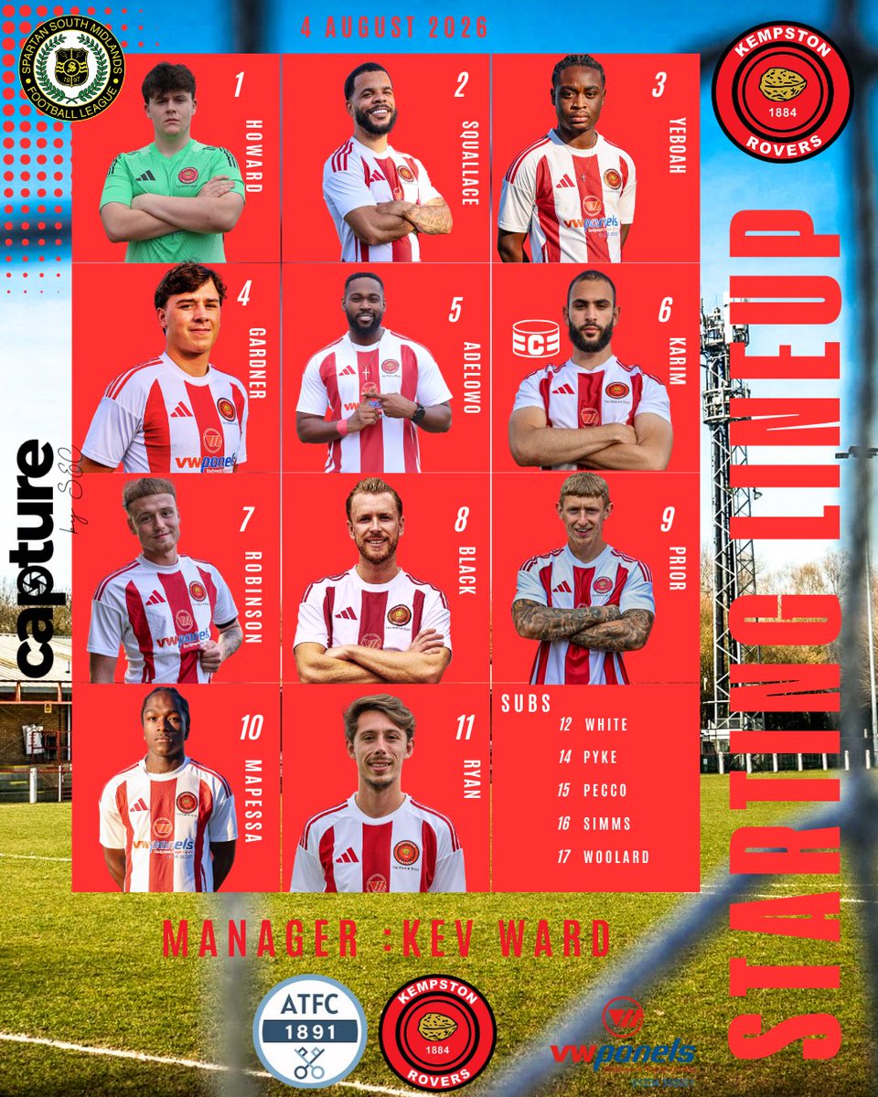 Kempston_Rovers's tweet photo. How we line up this evening vs @ArleseyTownFC https://t.co/D2IJ97kAa1