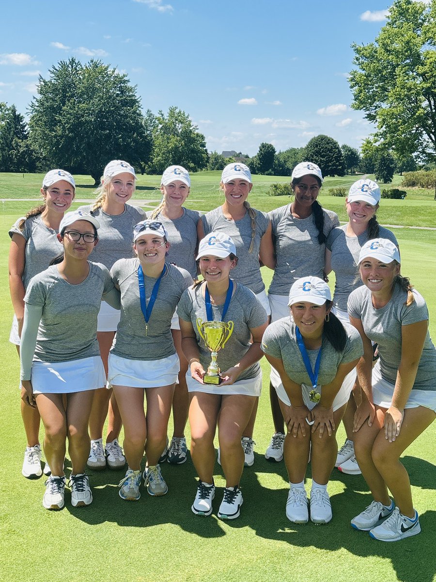 CarmelGolfGirls's tweet photo. Carmel Blue wins HSE invite (297) over a large field including HSE (303) and Noblesville (324).

Maddie Headlee (71, 2nd) was our low score today!  Maya Fujisawa Keuling and Karis Reid both shot 74s, earning 4th/5th respectively due to a 3-way tie. All 5 girls were 79 or lower. https://t.co/SlfupiI4l1