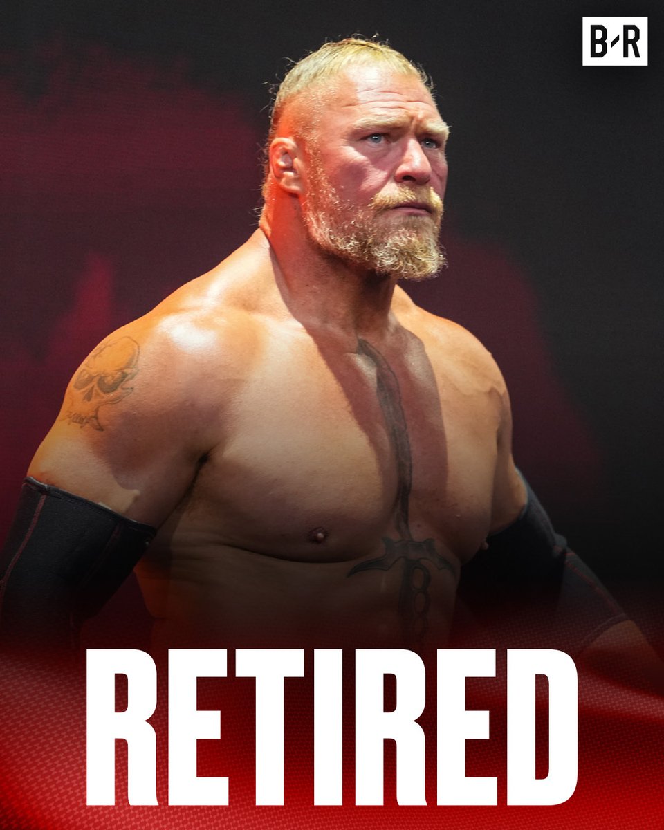 BleacherReport's tweet photo. Brock Lesnar has announced his retirement from pro-wrestling ⭐️

"I'm just gonna enjoy life... I'm 49 years old and it's time." https://t.co/VeC8GZXFiQ