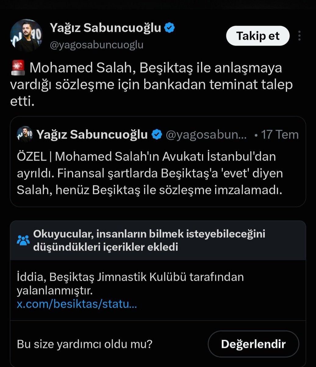 GutiGuney00's tweet photo. @serander_ @yagosabuncuoglu O dönem daha oyuncuyla temas bile kurulmamıştı, haberin bir gün öncesi paylaştığı haberler ve ertesi günü Kulüp tarafından yalanlandı? https://t.co/SGiFz9zumX