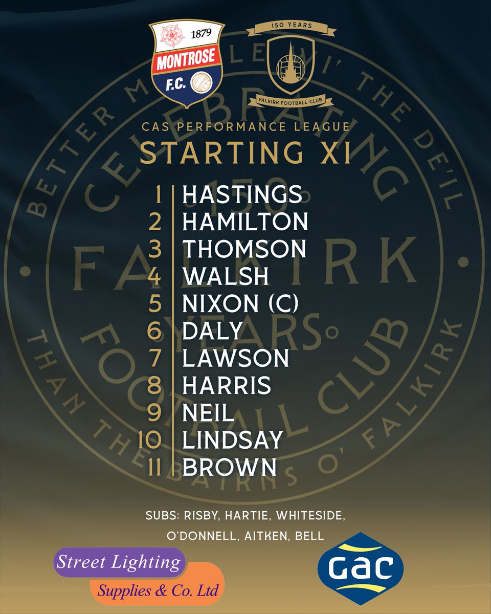 FalkirkAcademy's tweet photo. 📋 Team News

⚽️ Here's your Falkirk Under-19s team to face Montrose.

⏰ Kick-off is at 7:45pm https://t.co/tbEHPpwEzv