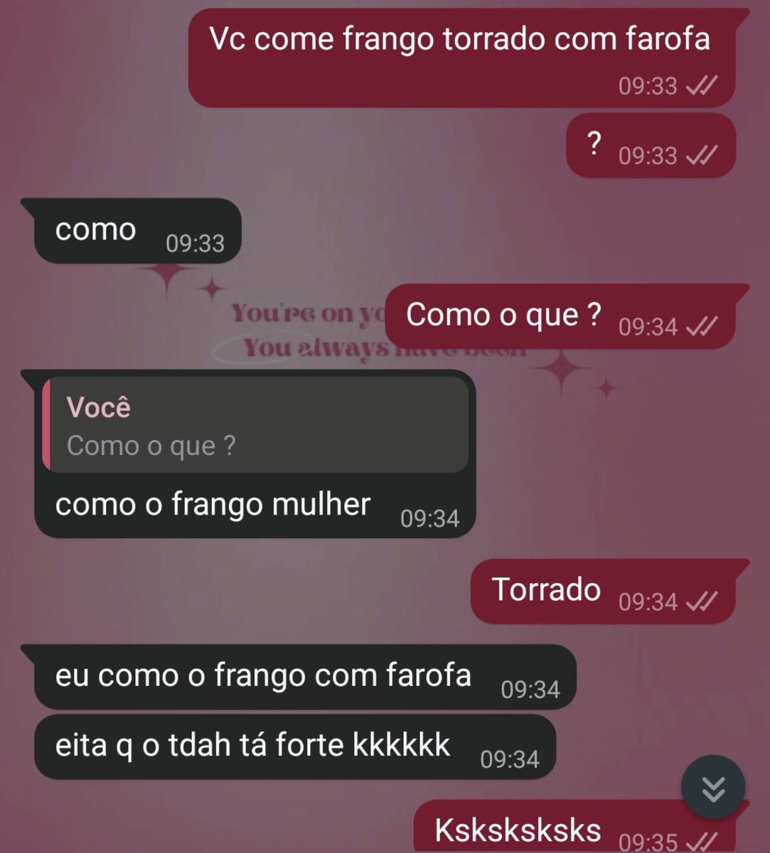 Vitoriahellen36's tweet photo. Eu sempre me acabo de rir lembrando dessa conversa https://t.co/ZRNiaynGgg