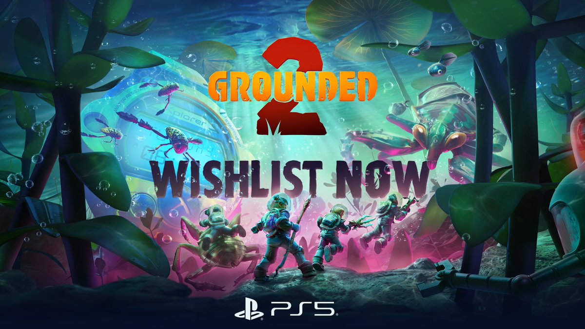 GroundedTheGame's tweet photo. Grounded 2 will be digitally released on PlayStation 5 on August 11th. Dive into new content with the Into the Abyss update and cross-play functionality with friends this summer!

Wishlist now on the PlayStation Store: https://t.co/9NFTIAZExI https://t.co/eMvOS0neaS