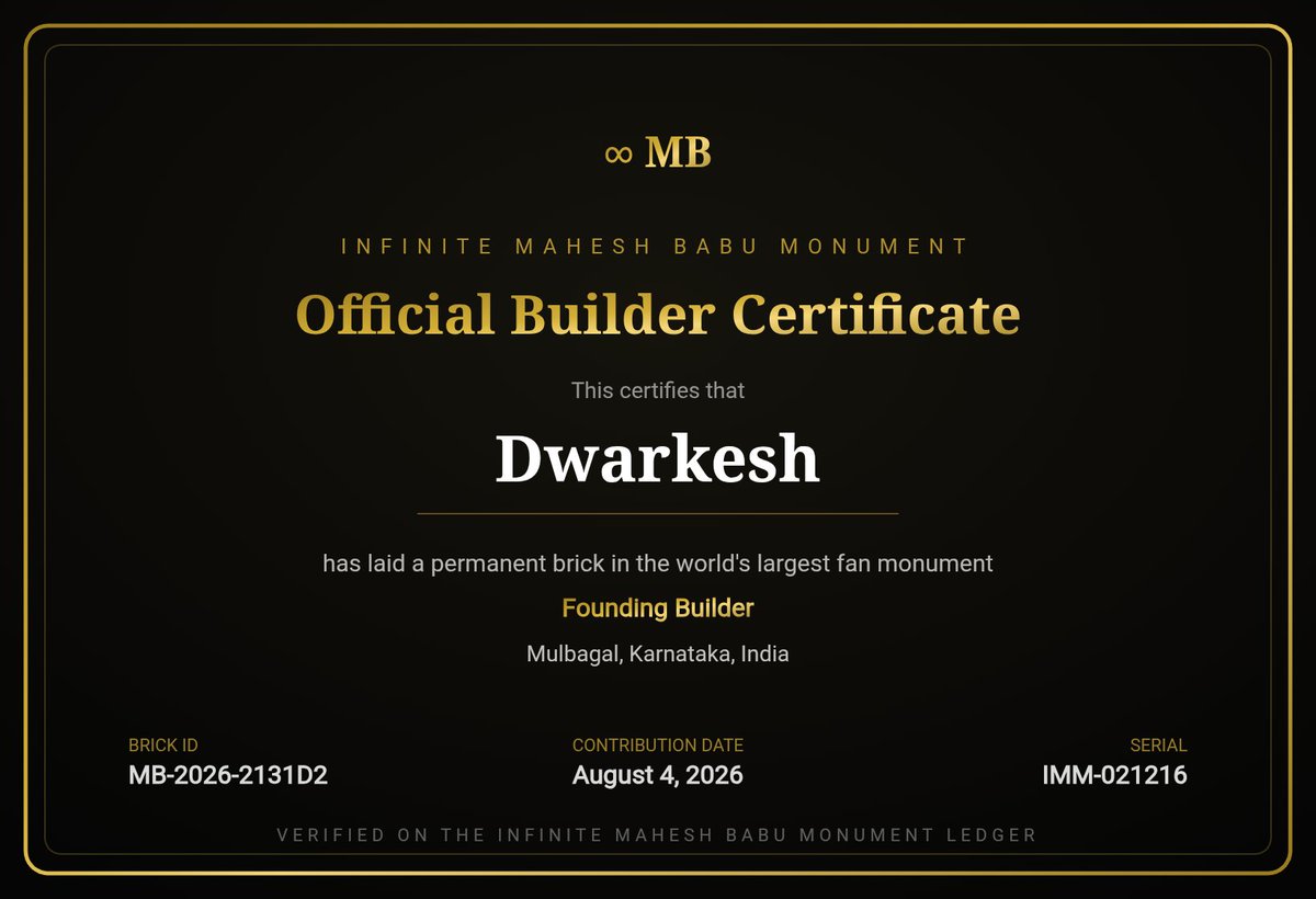 DhfmDwarakesh's tweet photo. Thank you CAPTAIN @MaheshFanTrends ❤️🔥
laid my brick❤️
#MonumentForSSMB #Varanasi https://t.co/63x2vsTiCa