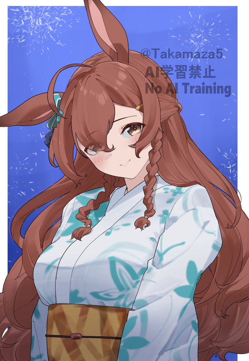 Takamaza5's tweet photo. 浴衣メジロブライト https://t.co/kluqvUq3yN