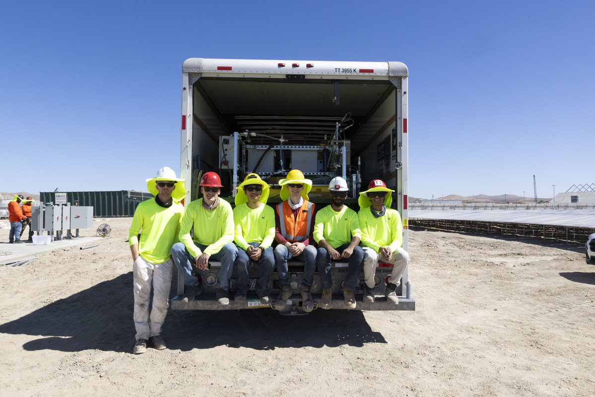 CJHandmer's tweet photo. Last week the hydrogen electrolyzer team @terraformindies pulled off yet another first, the sustained production of >99.9% pure H2 from our vertically integrated, California-manufactured electrolyzer stack while it was coupled directly to a solar array at our Muroc desert test site. 

WTAF?

Most commercial electrolyzers need carefully conditioned power from expensive battery-meditated backup systems. Ours runs directly off the sun. Clouds pass, the day turns to night, and we maintain purity from a stack whose Bill of Materials cost is well below $100/kW.

Terraform's single-minded focus on capex reduction has allowed us to convert sunlight to hydrogen in an unprecedented demo at a cost below $2/kg. If that wasn't enough, we have a crystal clear plan of steady execution to push that cost below $1/kg in the coming years. 

Rather than linger on this point in response to experts-with-spreadsheets who said this was not only beyond my team, it was forbidden by known laws of physics, let me tell you a bit about how we actually pulled this off.

We started building this test site in March. Once the panels and electrics were in place the CO2 team were the first to demonstrate production on site. Close behind them the electrolyzer team planned the logistics necessary to project substantial operational ability into a hostile test site in the middle of nowhere. It's no good to find you're missing a wrench half way through the day!

Much of the test prep was completed before dawn, when the panels go live. The sun came up and the stack immediately started splitting water into hydrogen and oxygen. The team carefully monitored purity and flammability as the sun climbed through the sky. As designed, the stack warmed up and conducted even more power, maintaining solid production until late afternoon when the setting sun shaded the panels. 

Terraform's synthetic fuel system is uniquely designed to follow the sun and extract the maximum possible value from cheap solar panels.

Hydrogen is a pernicious molecule. It leaks through and embrittles metals, burns almost invisibly at a wide range of mixtures in air, burns hot and fast and can easily undergo detonation transition, and has about half a dozen other spookily dangerous properties. My advice is to never work with it unless you absolutely have to. The Terraformer produces and consumes H2 in one compact discrete area with a minimum of complexity and fuss, and as expected this demo was completed in accordance with our rigorous safety standards and no unscheduled excitement!

This successful demonstration was also a profound milestone for the team after a testing anomaly last December compelled us to finally rip off the bandaid and move decisively towards the "future design" with half the parts but considerable complexity in assembly. No-one else makes electrolyzers this way and we, more than anyone, know exactly why. And also how to do it anyway, translating directly into a unique cost advantage.

A huge congratulation to Ken, Sherman, @ckalitin, Nikhil, Abdullah, and Aaron for their successful test campaign. 

Terraform's hydrogen and CO2 are the chemical precursors for synthetic methane and methanol, which we make in our own synthetic fuel reactor. 

Combined, we make oil and gas out of sunlight and air. We are breaking the geological and geographical monopolies on oil production.

In the limit, Terraform will deploy these electrolyzers by the millions and they will all be plug-and-play with solar PV arrays.

The Muroc smoke test campaign is far from over. 

We will win!