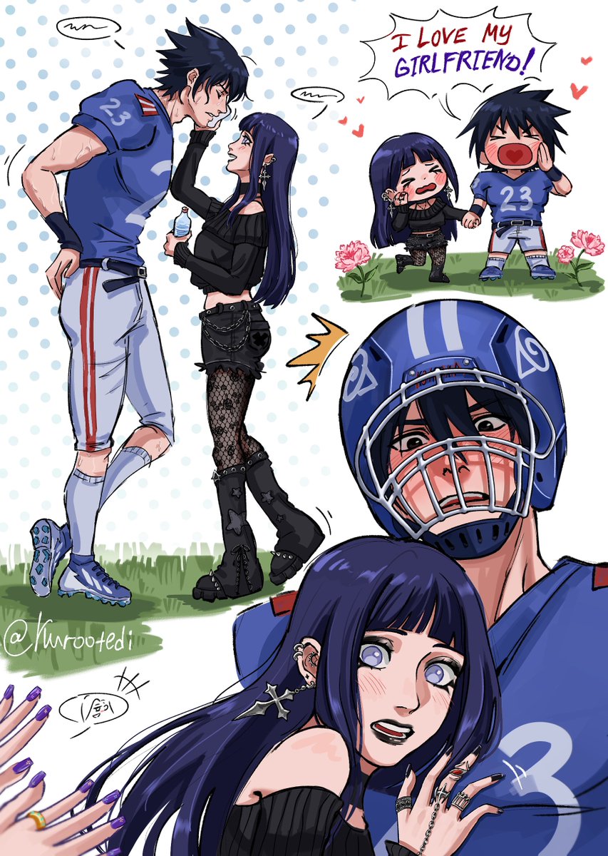 kurootedi's tweet photo. Day 5: PEONY - Bashfulness 💐
•
AU University: Sasuke the American Football Player &amp; Hinata the Goth 💕
•
#sasuhina #sasuhinamonth2026 https://t.co/yGIDdeq9sD