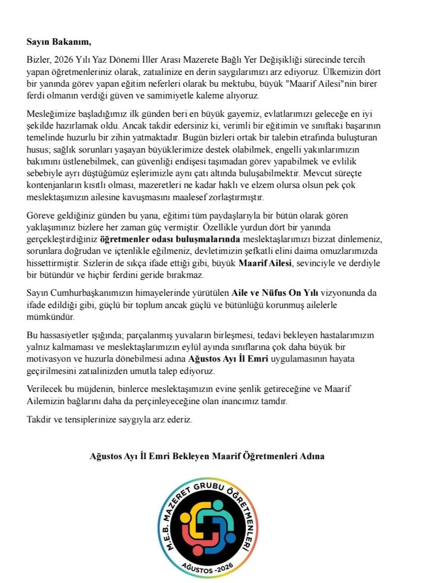 Yasingrms0's tweet photo. İl emri bekleyen öğretmenlerimiz, ailelerine kavuşabilmek için ortak ses oluyor.

🚨#MaarifAiLEsiTEKiNeGuveniyor diyerek Ağustos Ayı İl Emri talebini hep birlikte dile getiriyorlar.

@Yusuf__Tekin 
@cftcblnt 
@YilmazzGuney https://t.co/NAODmSegCA