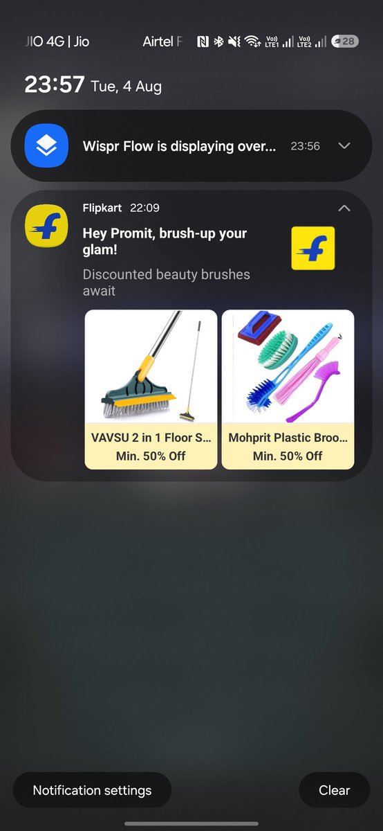 PromitXi's tweet photo. Hey @Flipkart why is your app suggesting Toilet Cleaning brush as a beauty brush for me 😂😂. What!!! https://t.co/Gl0OIB6lHj