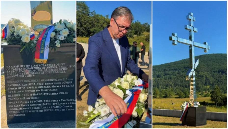 1389marijapetr's tweet photo. 🇷🇸ВУЧИЋ НА ПЕТРОВАЧКОЈ ЦЕСТИ🇷🇸

Председник Србије Александар Вучић поручио је на Петровачкој цести да је трајна обавеза српског народа да чува сећање на цивиле страдале у избегличкој колони током хрватске војно-полицијске акције „Олуја“. 

#Srbija #Politika #SNS #SrbijaIdeNapred https://t.co/OmFsgtP0U1
