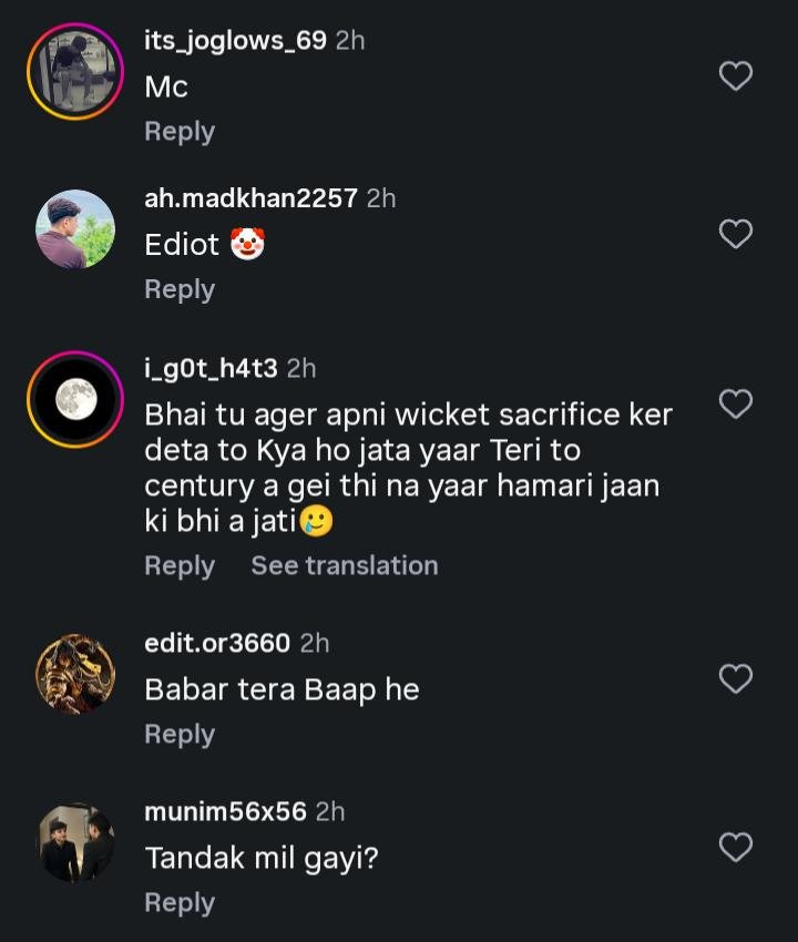 michaelscottfc's tweet photo. Babar Azam fans are abusing Abdullah Shafique on his insta when they actually should be appreciating him for saving Pakistan in this match.

This is just sad. https://t.co/bBxUadp66g