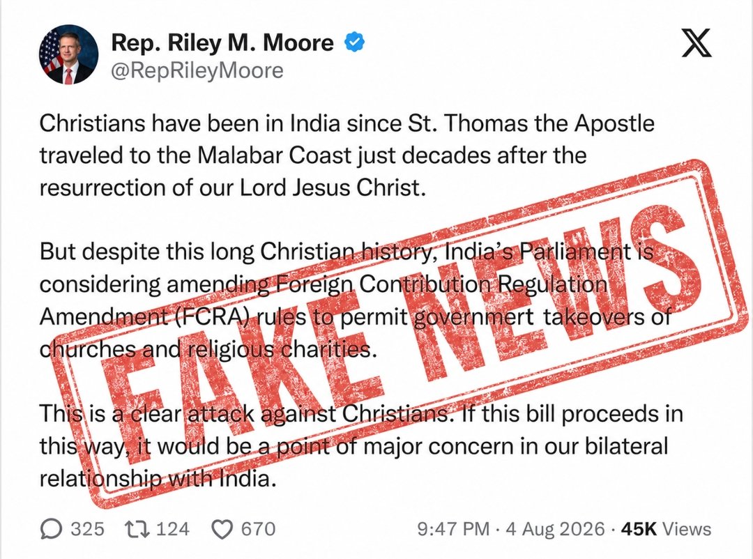 ifpost47's tweet photo. As the day to change the FCRA law comes closer, the desperation of foreign actors has also increased.

No, the change in FCRA rules doesn't mean the government will take over churches and religious institutions.

The only change that the new FCRA law will bring is to tighten the screws on foreign funding meant to manipulate our national security.