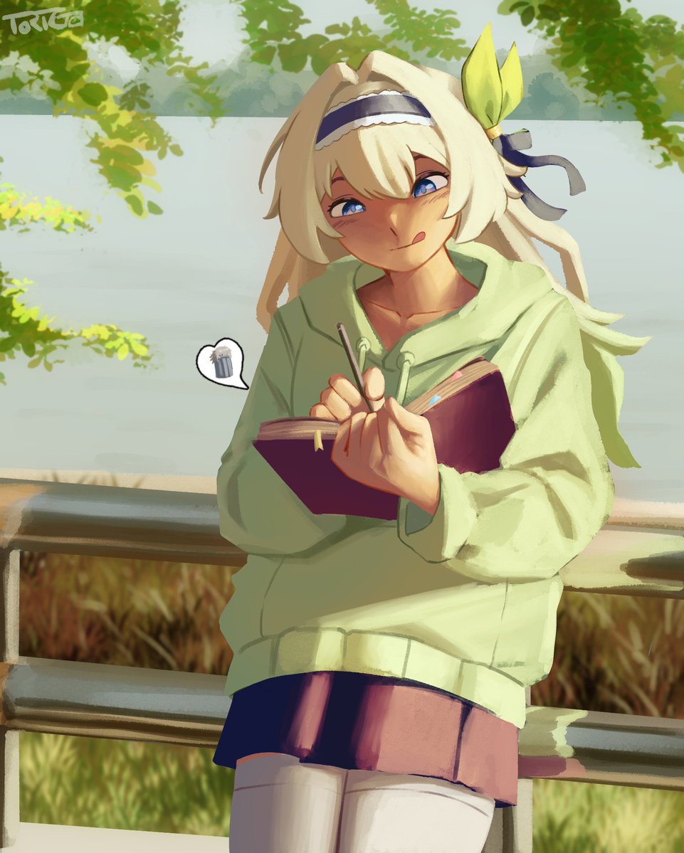 TorigaTrigger's tweet photo. I wonder what she's writing 

#Firefly #HonkaiStarRail https://t.co/SgMJx70t0d