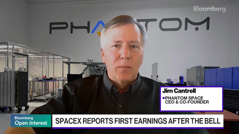 jamesncantrell's tweet photo. I appeared on @Bloomberg  this morning to discuss the Space Industry and @PhantomSpaceC  ahead of @SpaceX's earnings report.  Space is the New Frontier, and the industry is only beginning.

https://t.co/KVL0JBpwBR https://t.co/KVOv1VsNRx