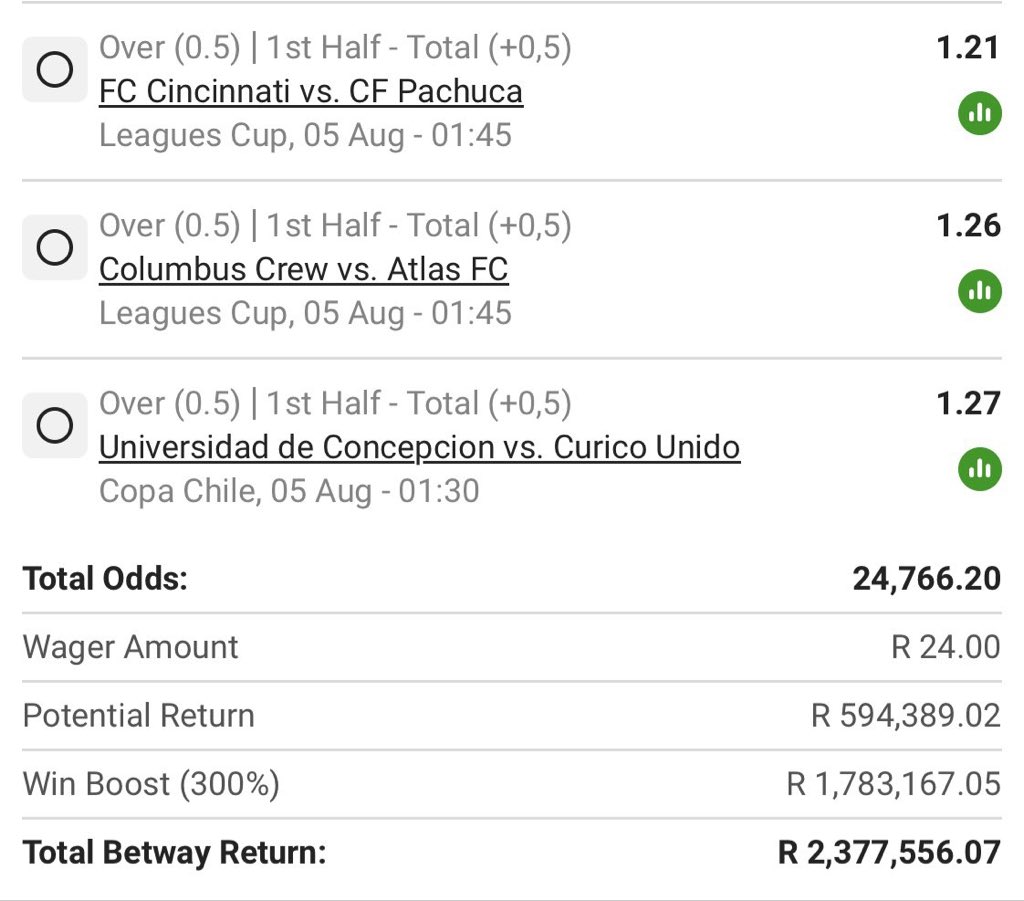 BonginkosiMbuso's tweet photo. Betway 1st half - Over 0.5 Goal🔥🔥

24k odds 💰💰

Code: BW66AAF74B / BW66AB215A

Kick off - 01:30am ✈️✈️ https://t.co/nfPjhxpyTT