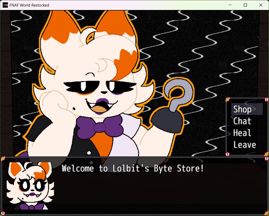 TheVendorTrio's tweet photo. Updated Lolbit shop sprite :3 https://t.co/k7elDjrucD