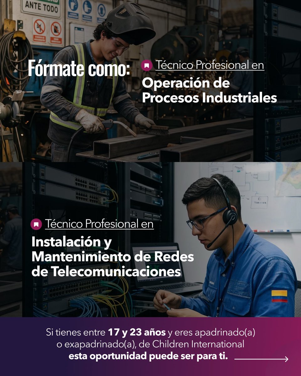 childrenIntCol's tweet photo. 🎓 El colegio fue solo el comienzo.

Da el siguiente paso con Hacia el Empleo y fortalece tu futuro con formación técnico profesional.

Si cumples con los requisitos, postúlate a través del enlace 👉 https://t.co/0plvvzqp7S 

#HaciaElEmpleo #ChildrenInternationalColombia https://t.co/dqsevpyoFH