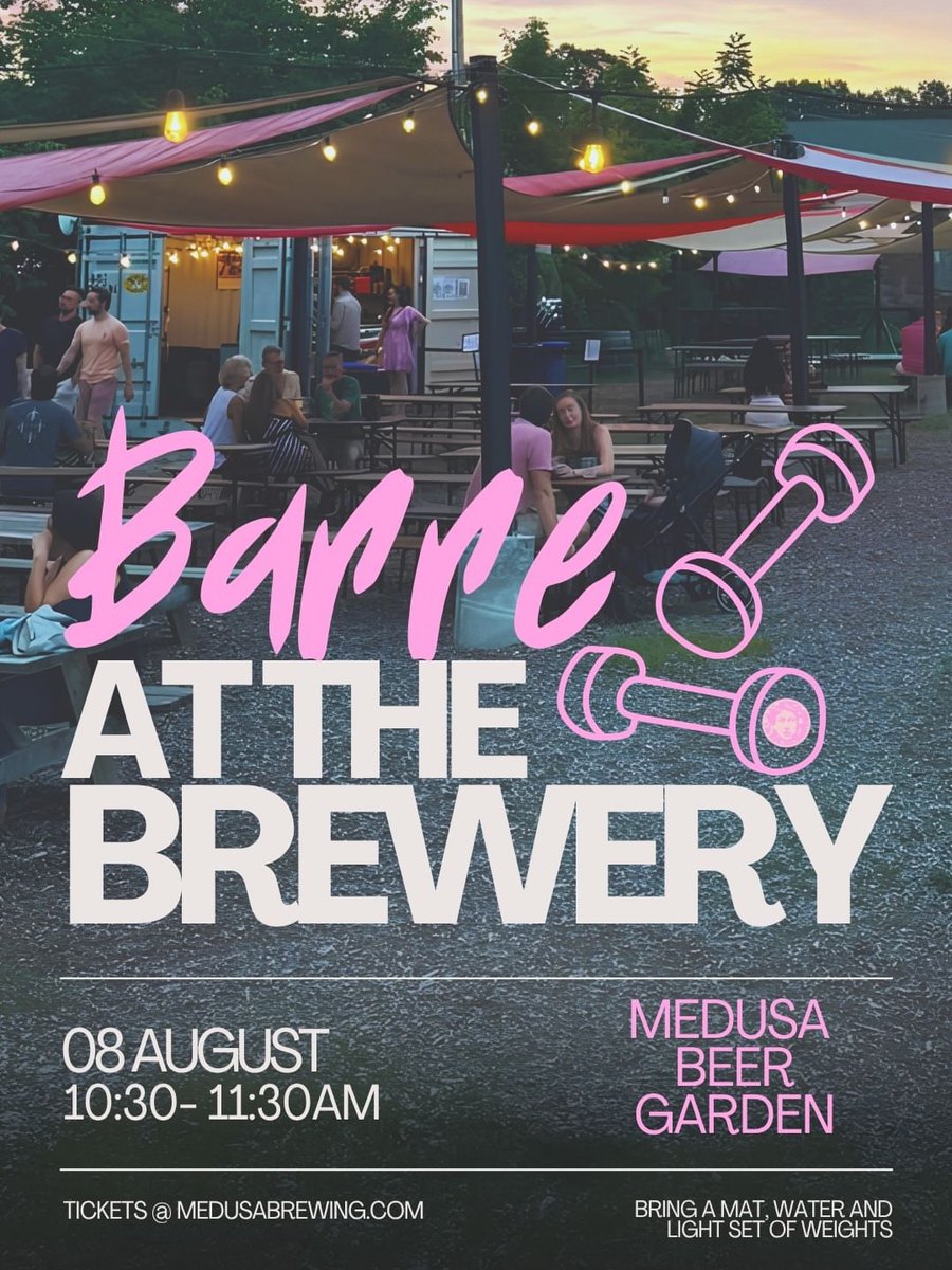 MABrewersGuild's tweet photo. Tone, sculpt, and sip! 🧘♀️🍺 Join our friends at @MedusaBrewing for Barre at the Brewery, a fun mix of ballet, Pilates, and yoga, followed by a well-earned beer.
#MAMade #DrinkLocal
Photo credit: @MedusaBrewing https://t.co/sg1nPbsnNg