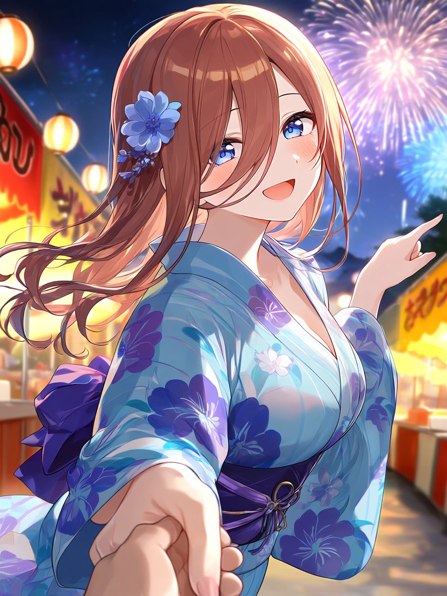UKX30TkCX14211's tweet photo. 【初めてのデートは夏祭りで💕】
中野三玖/五等分の花嫁

ねぇ.ᐟ一緒に花火見に行こうよ.ᐟ

#中野三玖 #AIイラスト美少女 https://t.co/qi8XIo5qmE
