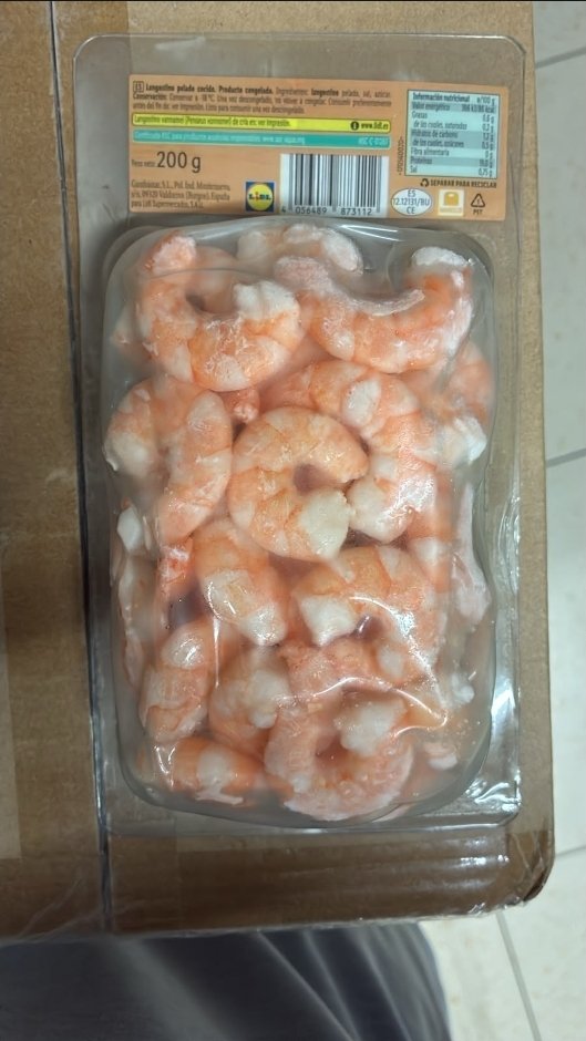 AESAN_gob_es's tweet photo. ⚠️ Alerta por presencia de Salmonella spp. en langostinos pelados cocidos.
🚫 No consumir.
▶️Nombre:  Langostino pelado cocido 
▶️Marca: Ocean Sea
▶️Número de lote: X1392618BUXX
▶️Fecha de consumo preferente: 11/2027
▶️Peso de unidad: 200 g https://t.co/Qj4nTl14CF