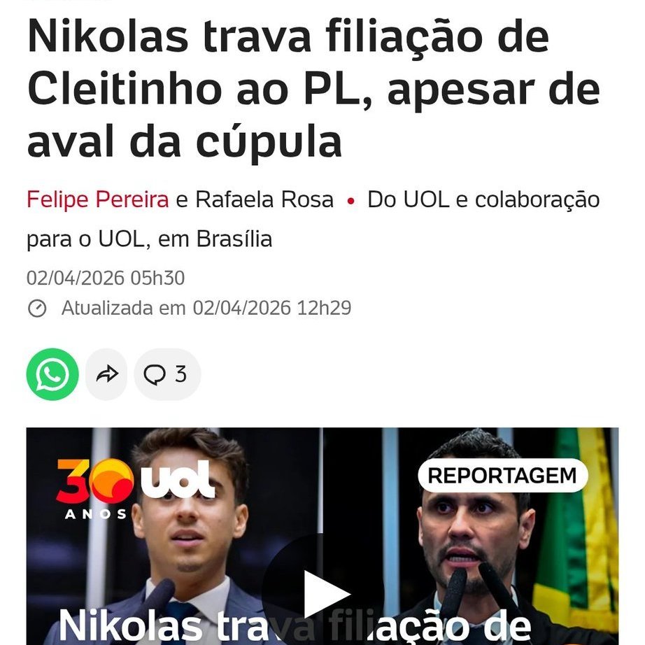 joao8_32_JB's tweet photo. nikolas é o maior sabotador da direita brasileira!

Não votem em deputags indicados por ele!

#FlavioBolsonaroPresidente2026🇧🇷 https://t.co/Vbi52iMQub