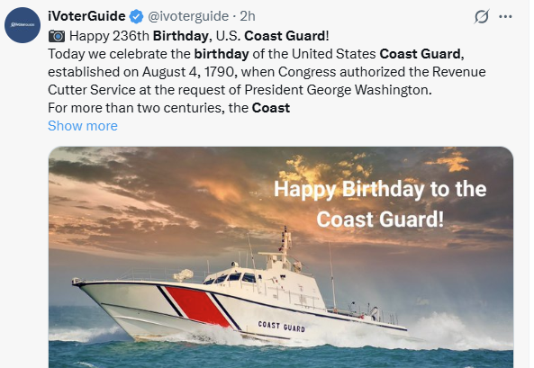 beverstine's tweet photo. Using a Turkish boat to celebrate the US Coast Guard's birthday.

A favorite tradition here on x dot com https://t.co/cF4x2GXrBv