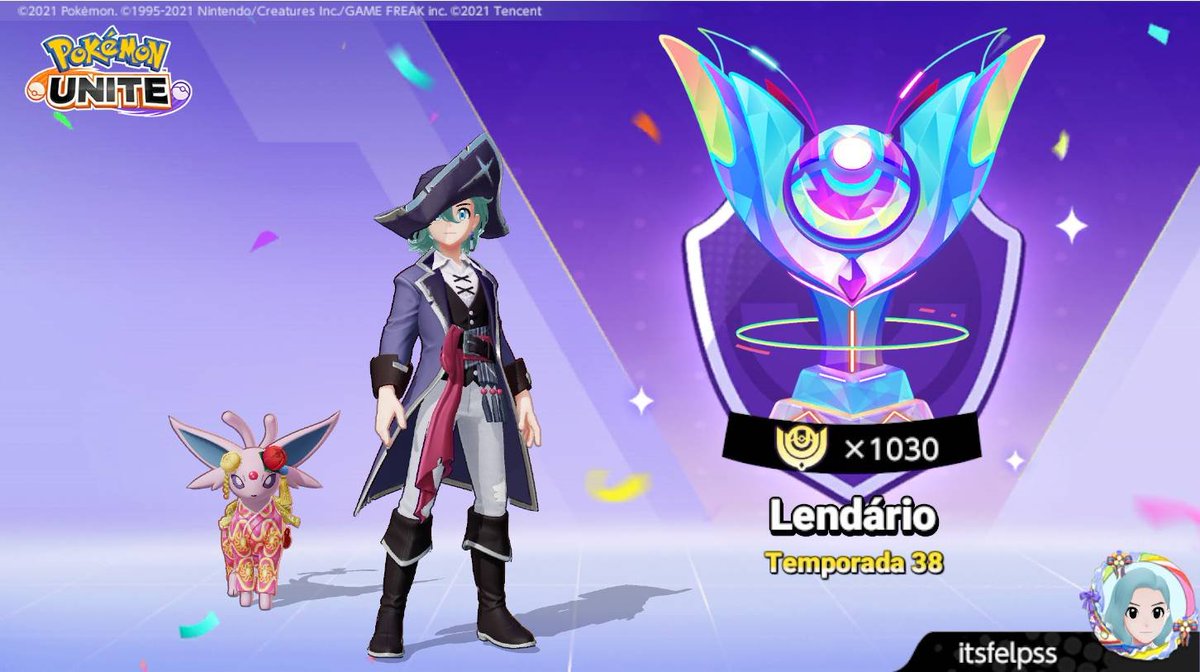 felpinhoooooooo's tweet photo. Mais um lendário pra conta com a minha neném Espeon 💖 #PokemonUnite https://t.co/g2G64VB6T0