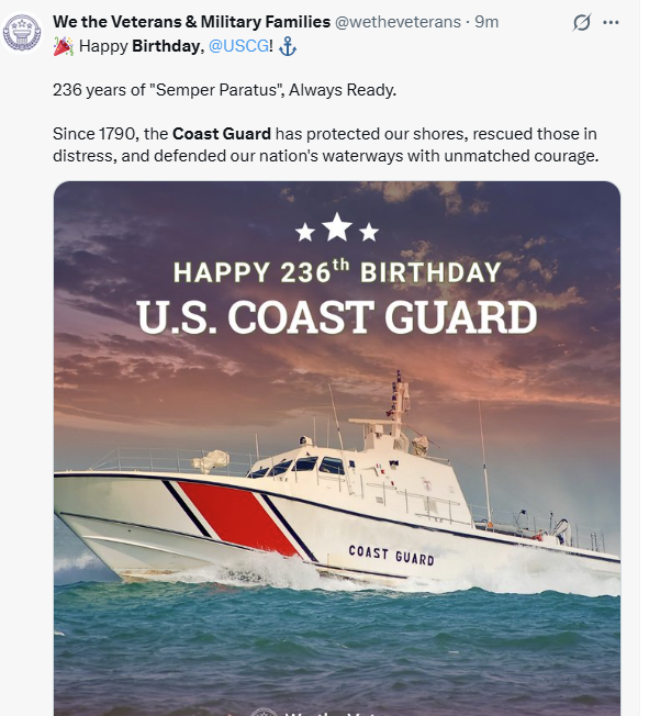 beverstine's tweet photo. Using a Turkish boat to celebrate the US Coast Guard's birthday.

A favorite tradition here on x dot com https://t.co/cF4x2GXrBv